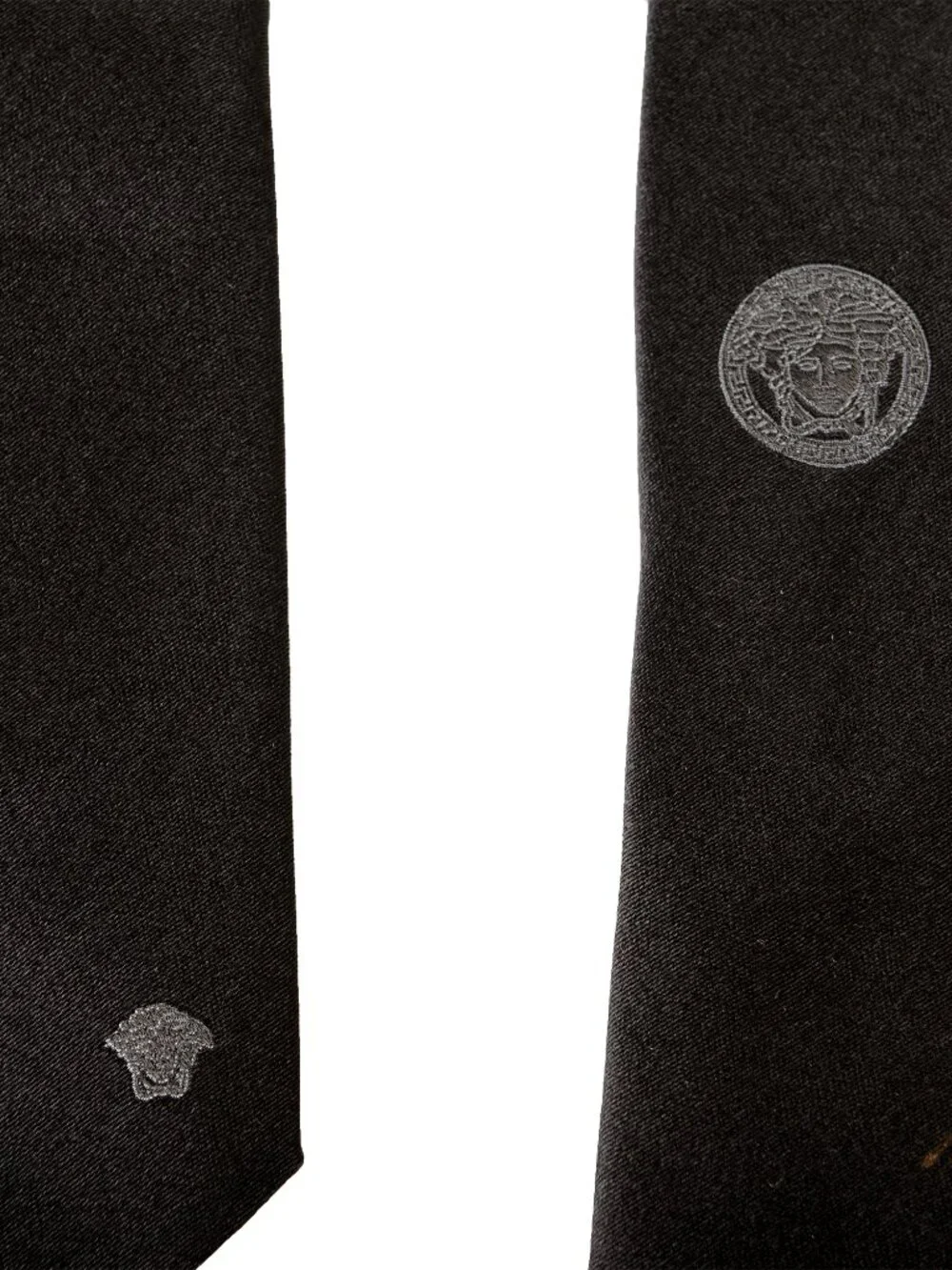 Versace Men's Medusa Logo Print Black 100% Silk Tie